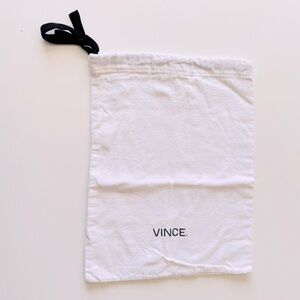 VINCE White Canvas Shoe Dust Bag #2- Use for Travel & Storage 12”x10”